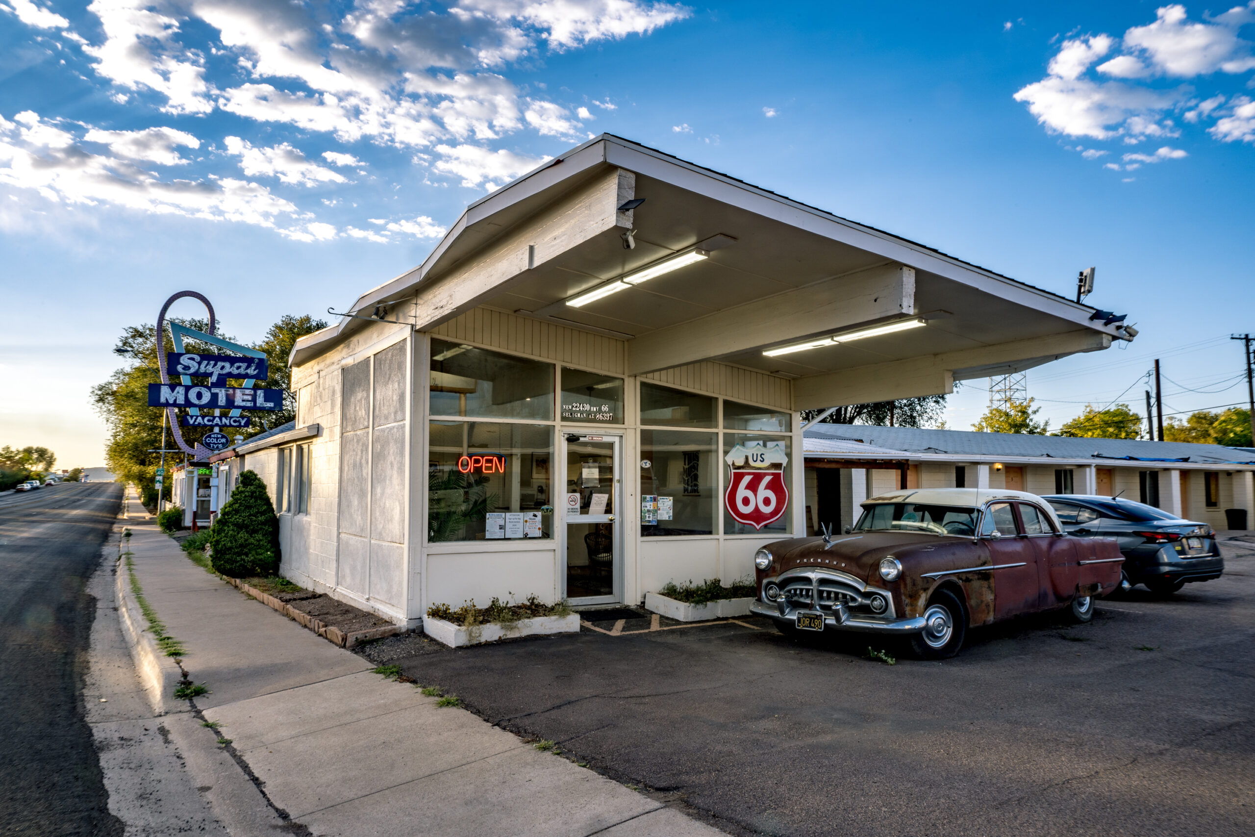 Supai Motel langs Route 66.